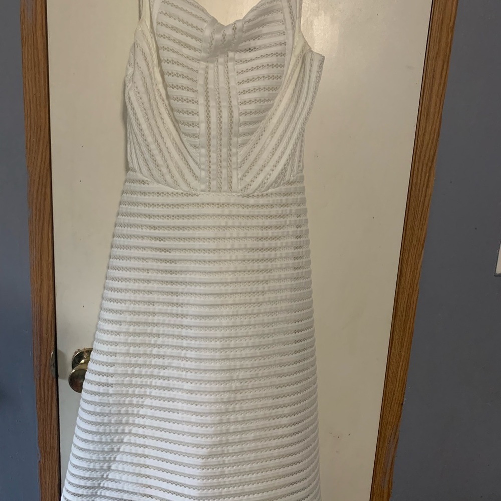 Gracia Strapless White Textured Dress
